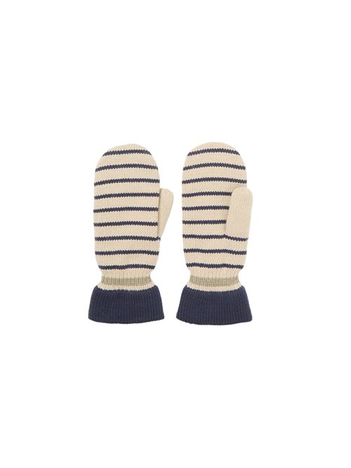 BECK SÖNDERGAARD LUFFER, THIN STRIPED EMERALD MITTENS, BLACK